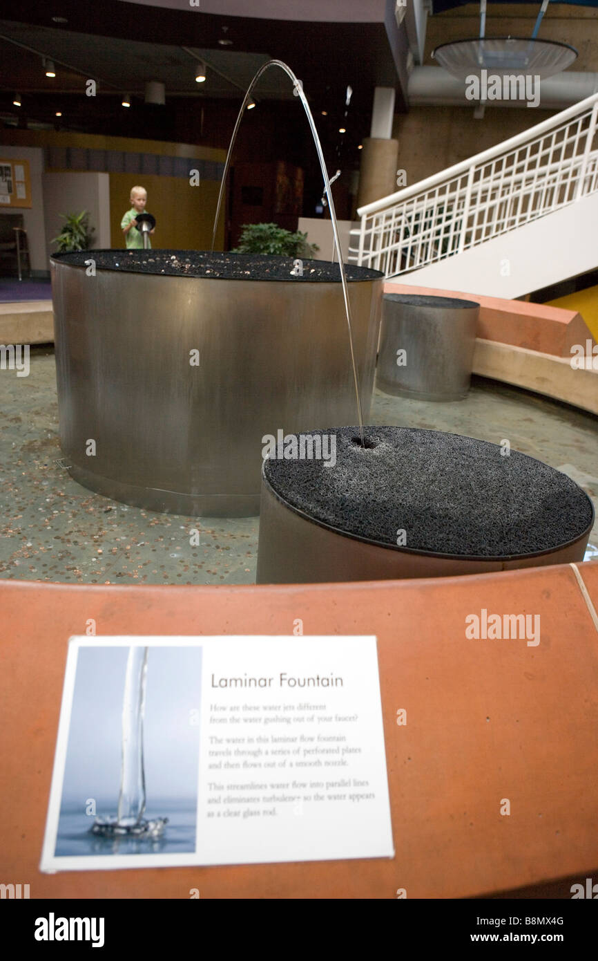 laminar fountain, explora science museum, Albuquerque, New Mexico Stock
