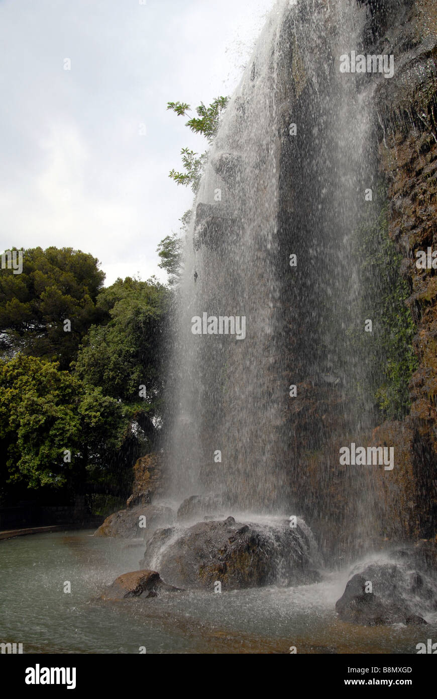The waterfall at the Chateau Nice France Cote D Azure French Riviera