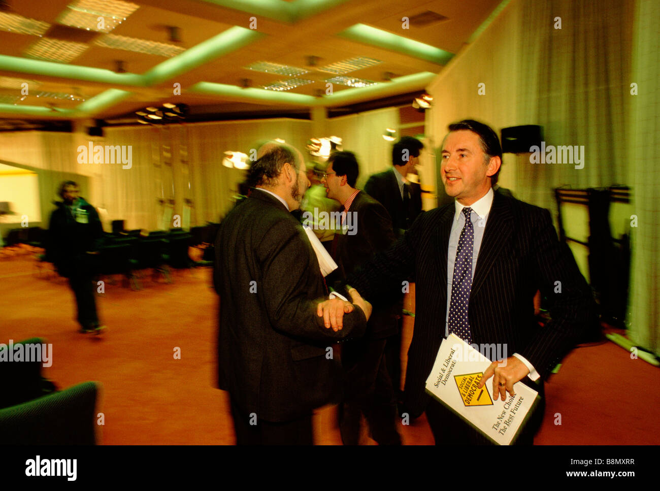 Social Liberal Democrats at the party launch, March 1988:  David Steele, leader of the SLD in the lobby between speeches. Stock Photo