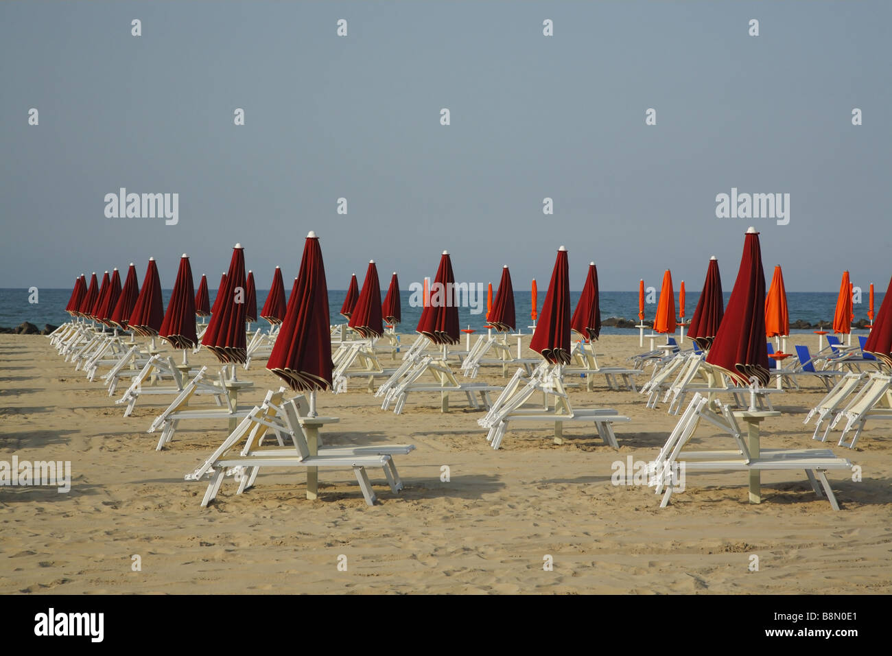 Italian beach, Adriatic sea Stock Photo