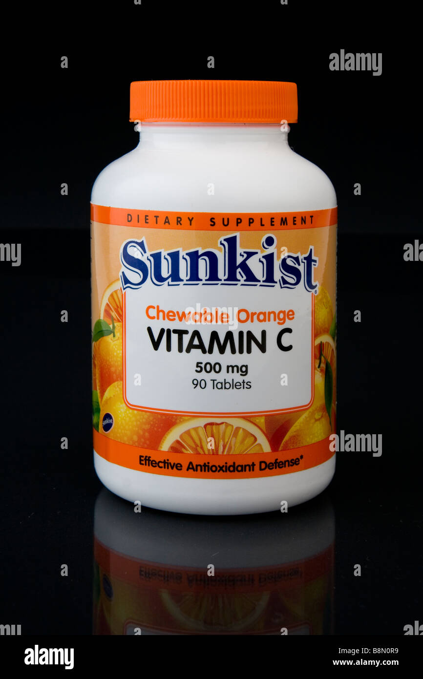 Studio shot of chewable Vitamin C Stock Photo