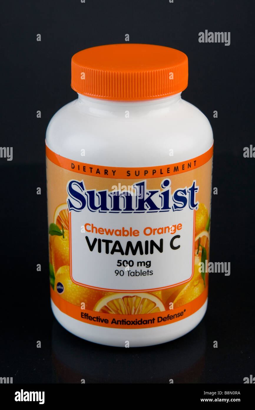 Studio shot of chewable Vitamin C Stock Photo