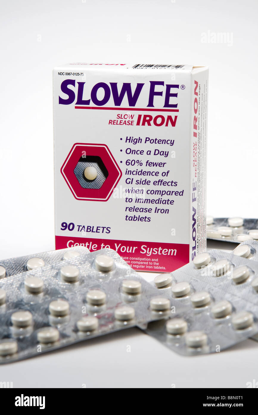 Slow release iron supplement Stock Photo