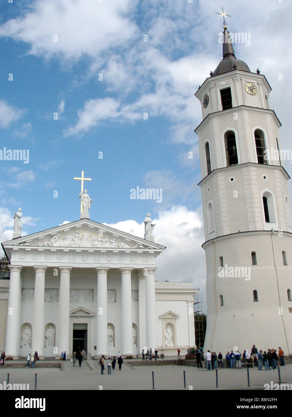 Vilnius Cathedral and Belltower in Vilnius, Lithuania Stock Photo
