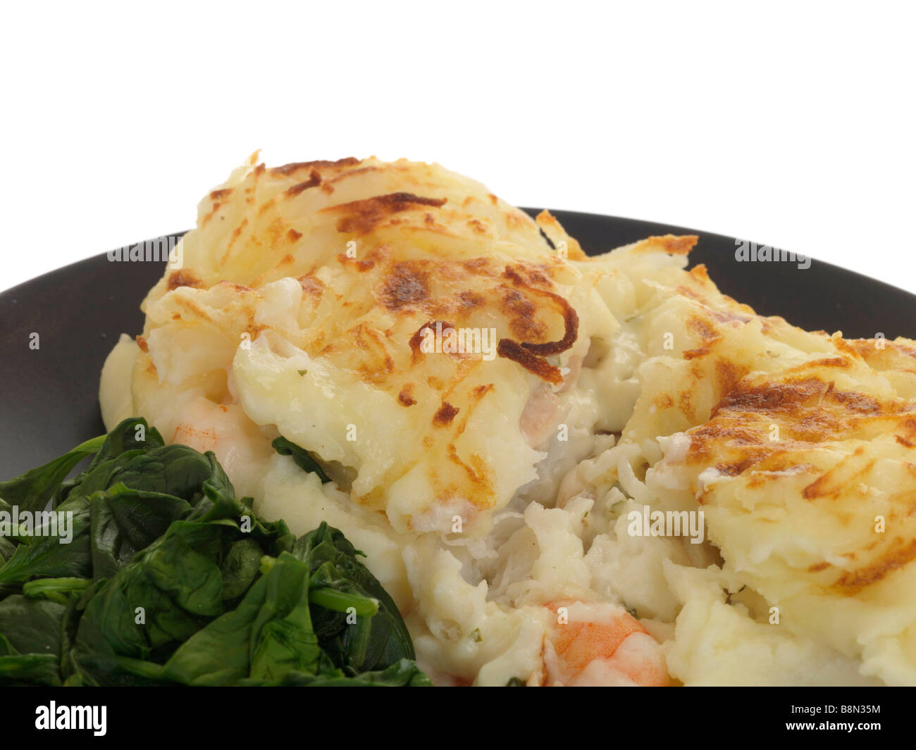Fish Pie with SPinach Stock Photo - Alamy