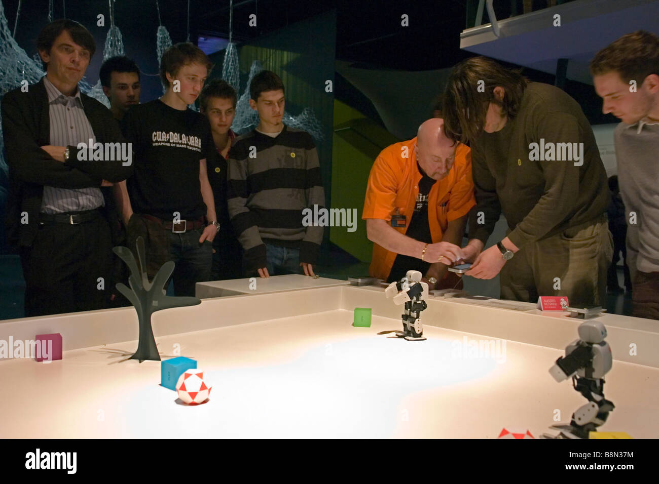 Interactive robolab workshop - Ars Electronica Museum - Linz - Austria Stock Photo