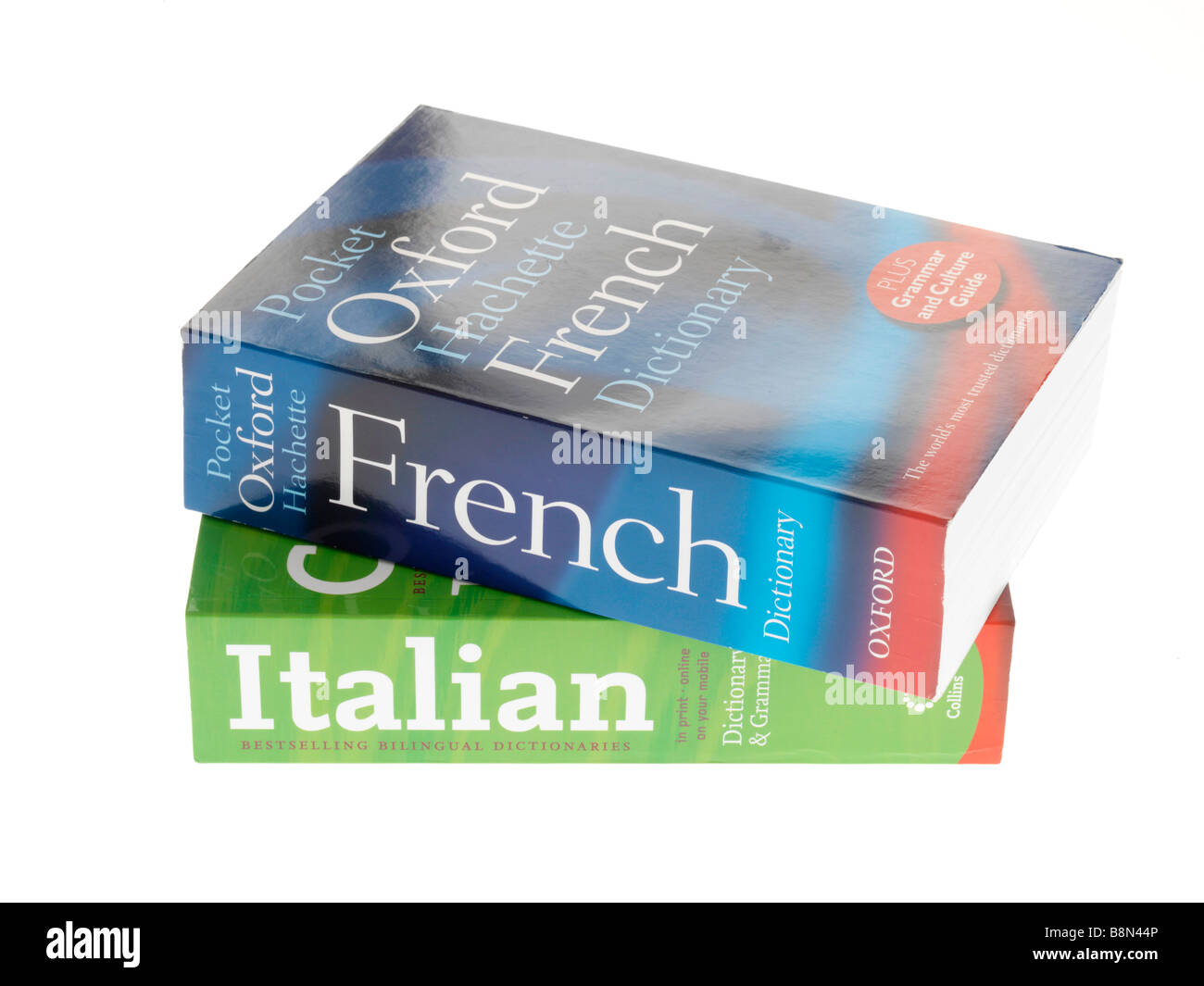 French and Italian English Dictionaries Stock Photo