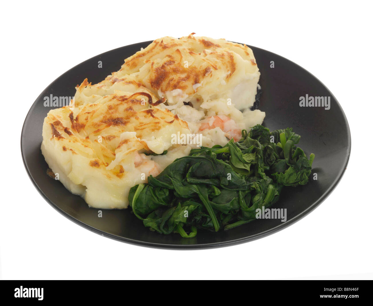 Fish Pie with SPinach Stock Photo - Alamy