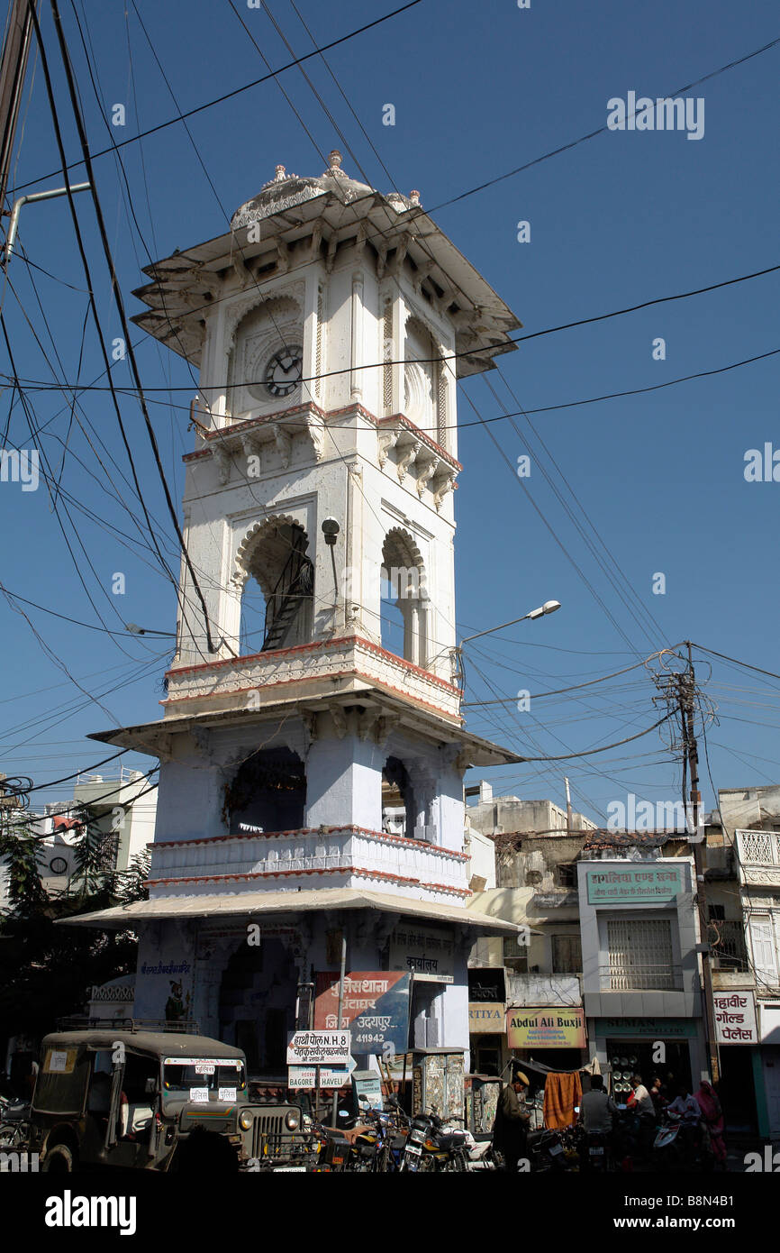 the clock tower in the old town Stock Photo - Alamy