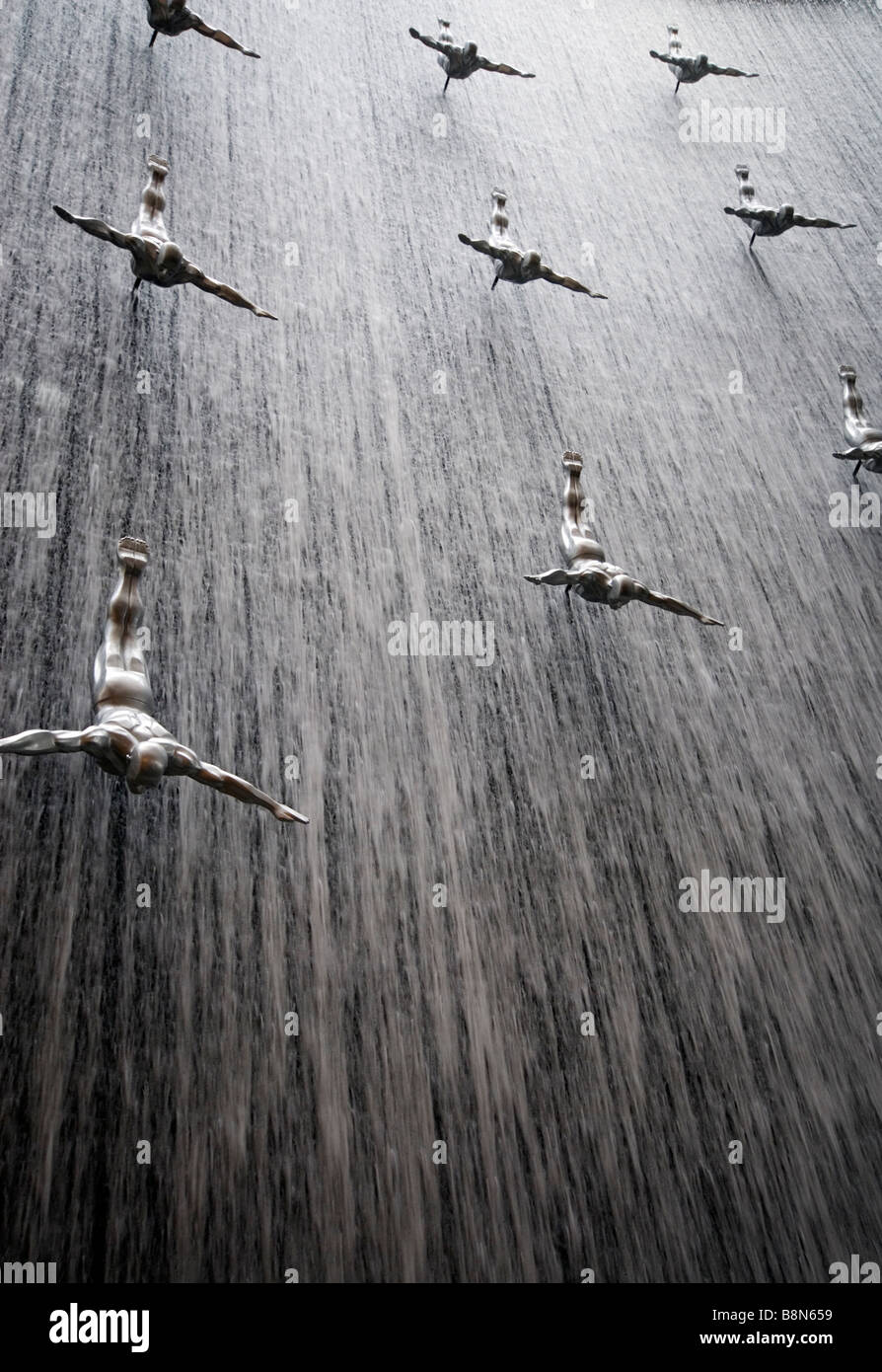 Fountain sculptures at Dubai Mall Stock Photo