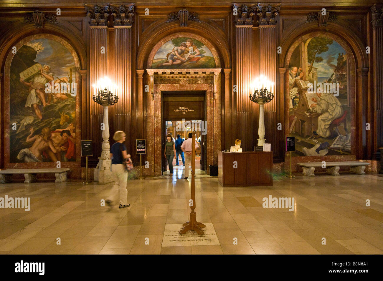 Interior of the New York public library Stock Photo