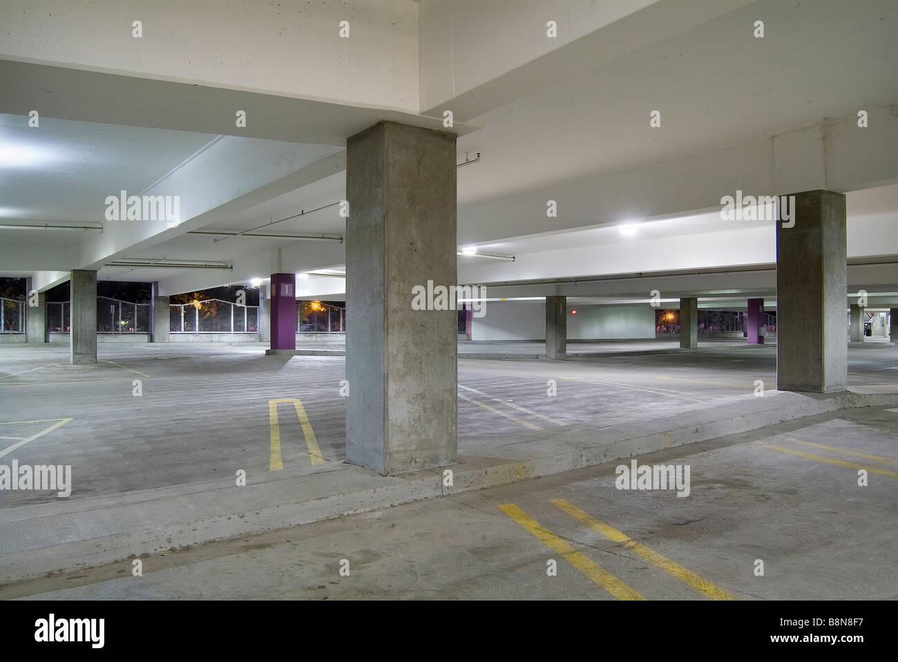 Empty Parking Garage Car Park, USA Stock Photo