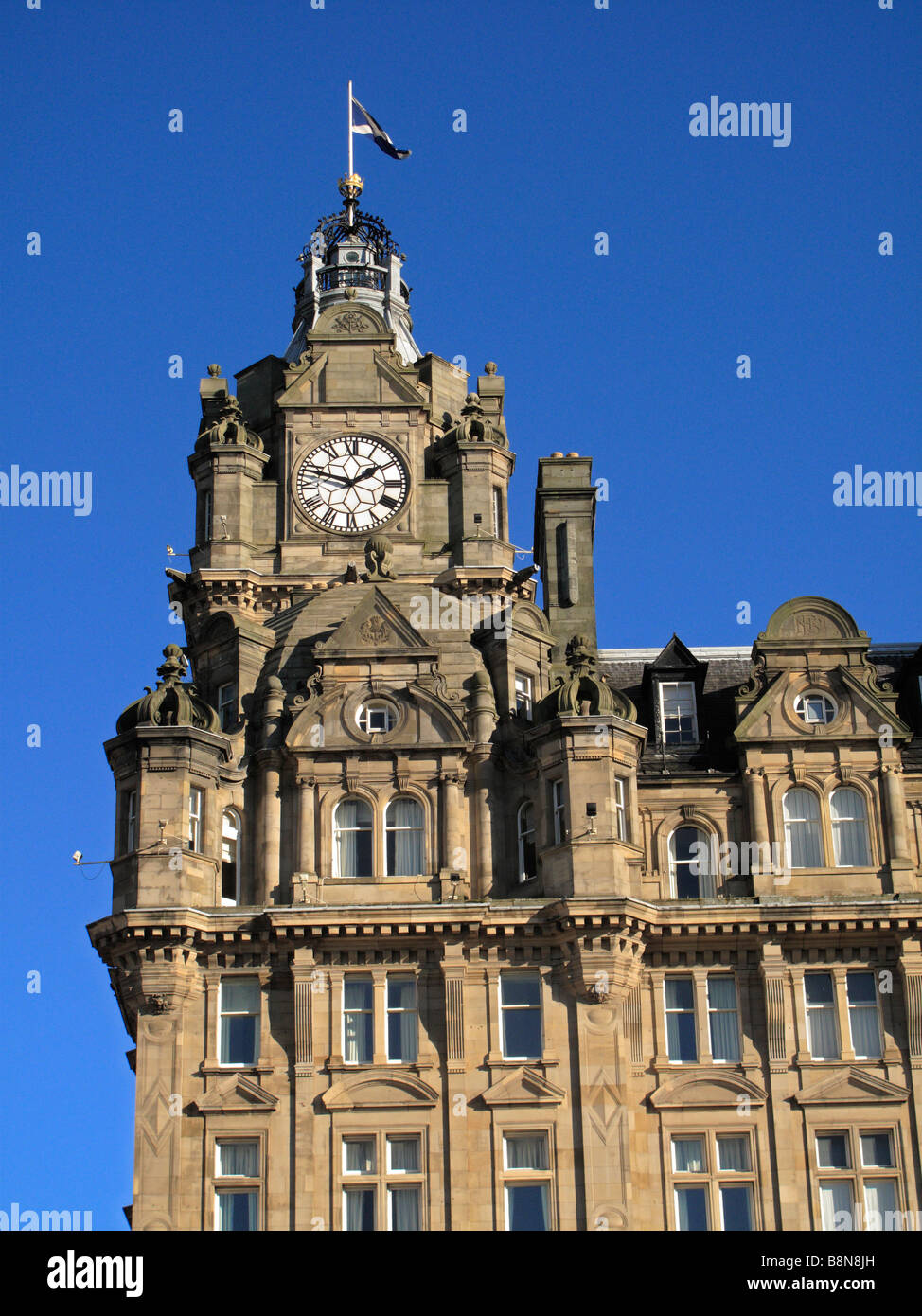 Clock Tower on an Edinburgh city centre building Scotland Stock Photo