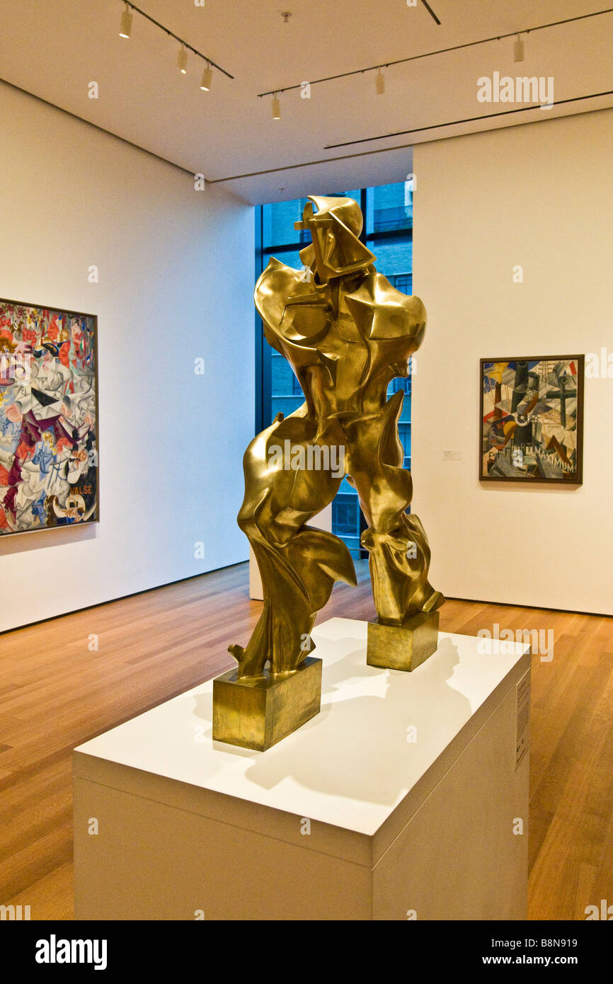 A sculpture by Umberto Boccioni, entitled Unique forms of continuity space', museum of modern art Stock Photo