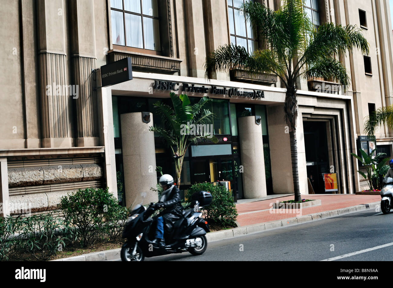 Monaco, 'Monte Carlo' Exterior View of 'HSBC Private Bank Monaco' Building Stock Photo