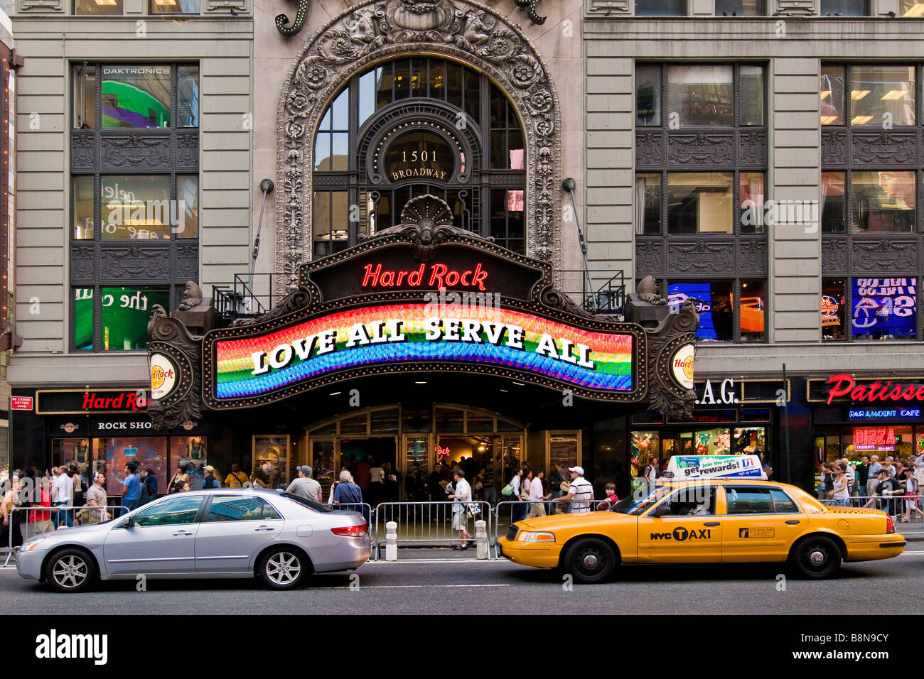 The Hard Rock CafΘ on Times square Stock Photo