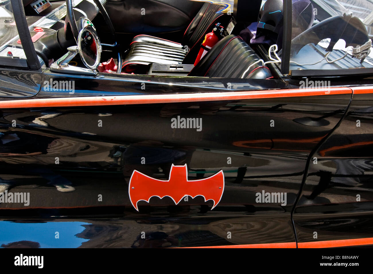 Close Up Of Stylised Bat Emblem And View Through The Window