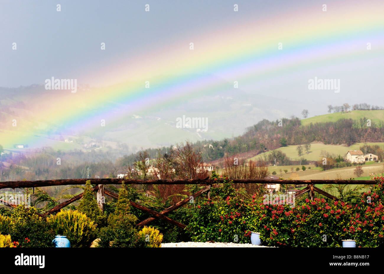 Somewhere over the Rainbow---in Le Marche ,Italy Stock Photo