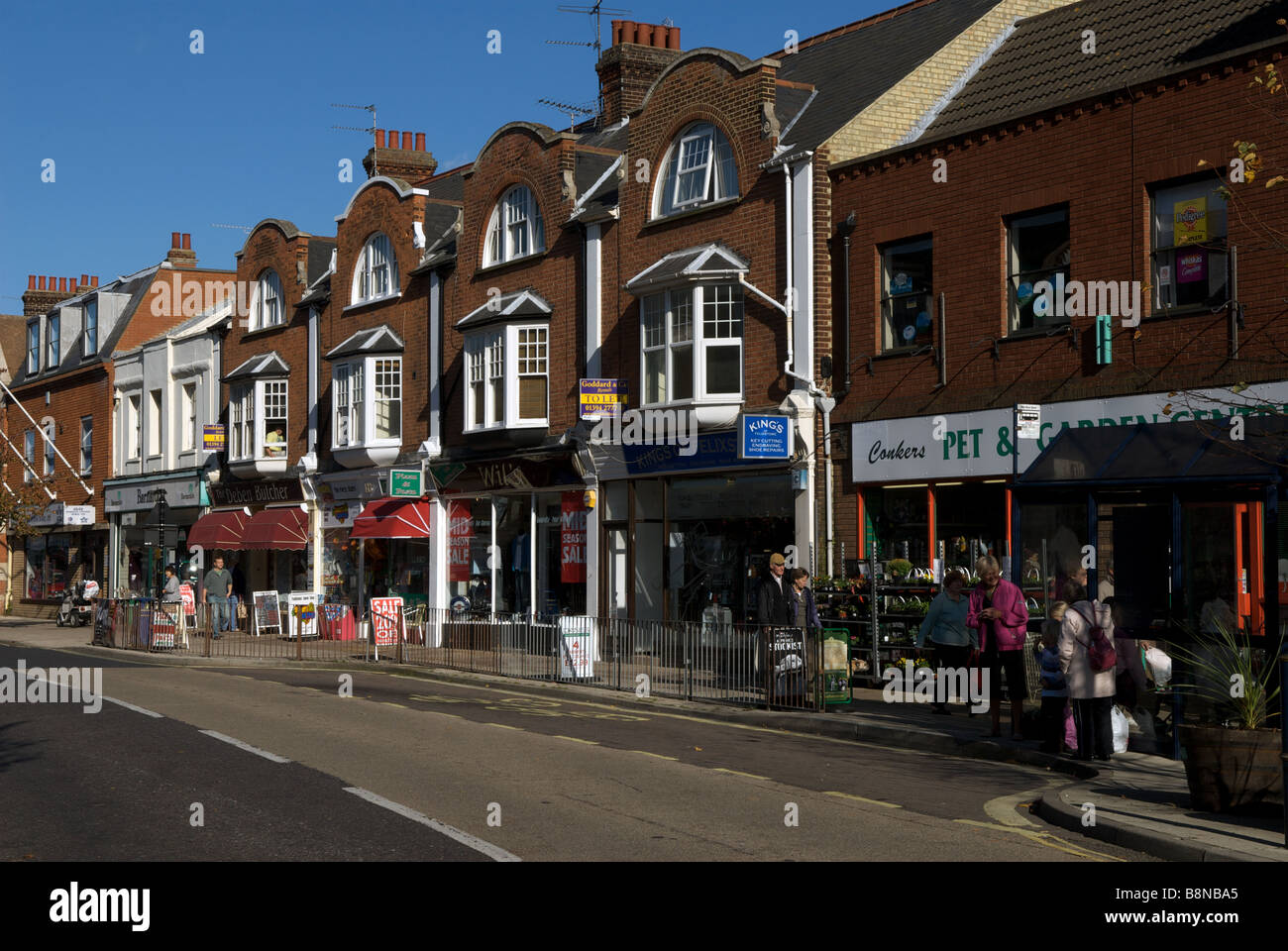 Hamilton Road, the main shopping street in Felixstowe, Suffolk, UK