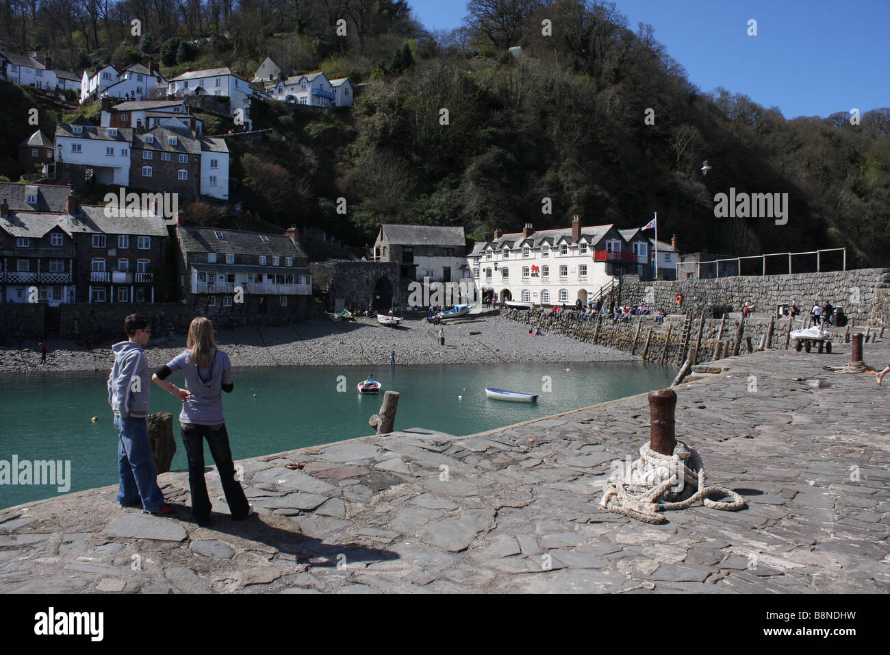 The harbour at Clovelly in North Devon Stock Photo Alamy
