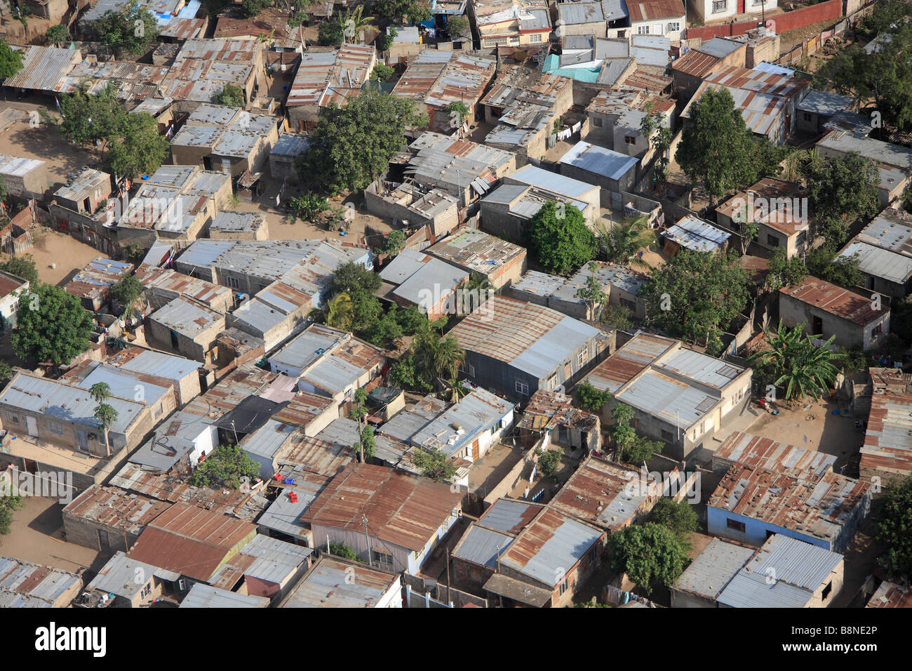 Aerial view of an informal settlement Stock Photo
