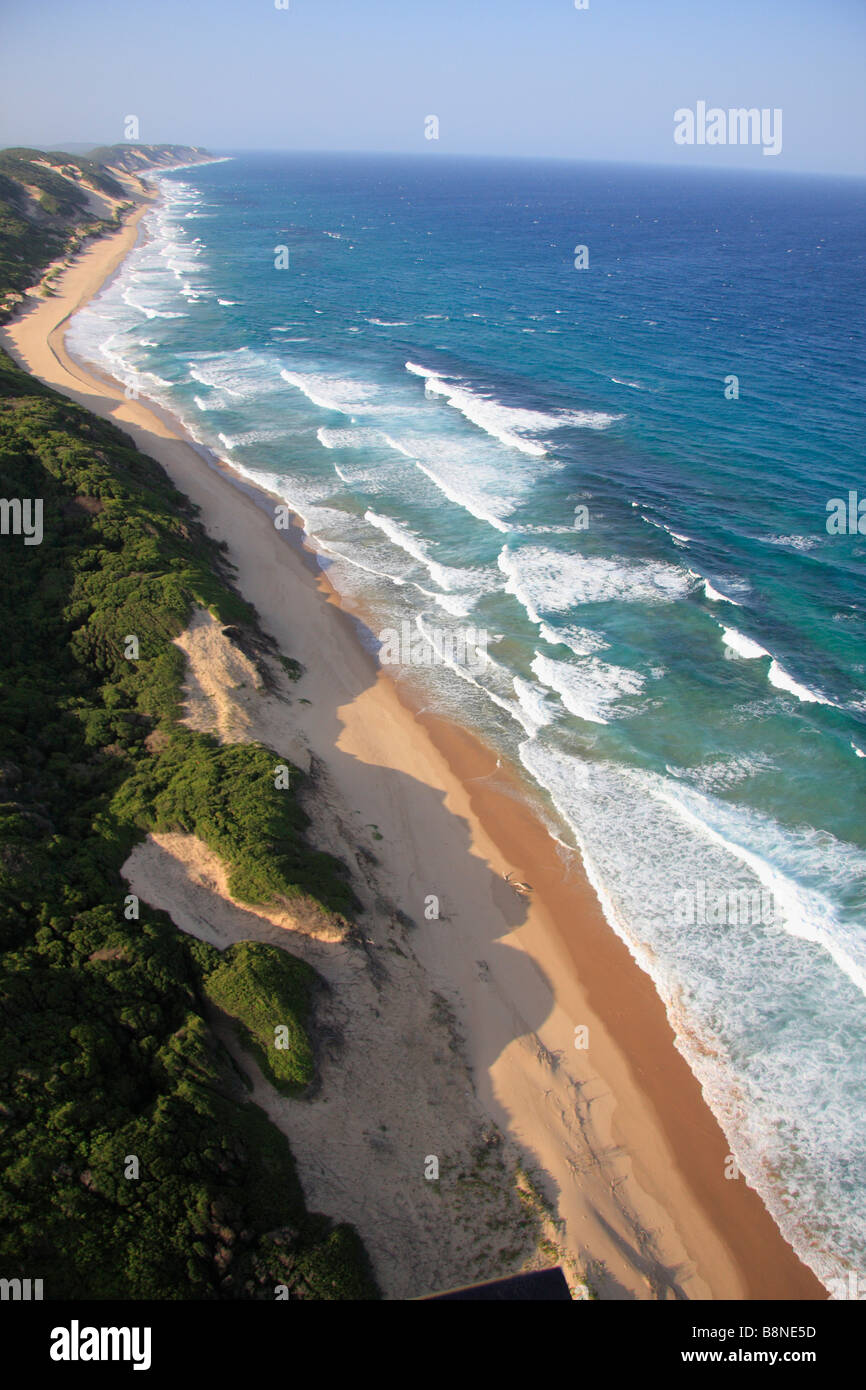 Aerial view of a section of Mozambique coastline Stock Photo