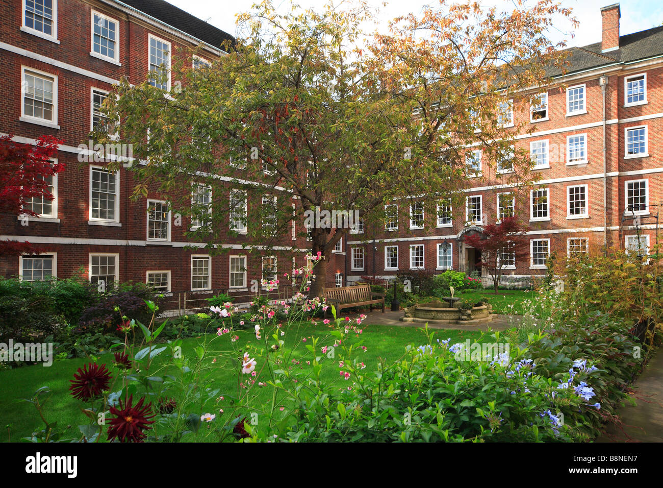 Courtyard in Inner and Middle Temple City of London England Stock Photo