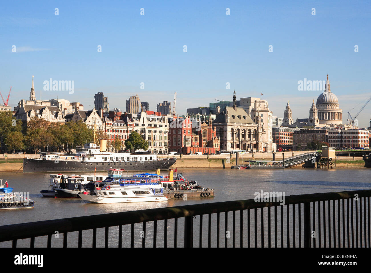 River Thames and City of London Panorama Stock Photo