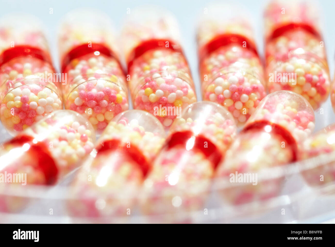 Pharmaceutical drug capsules containing time release cold medicine mini