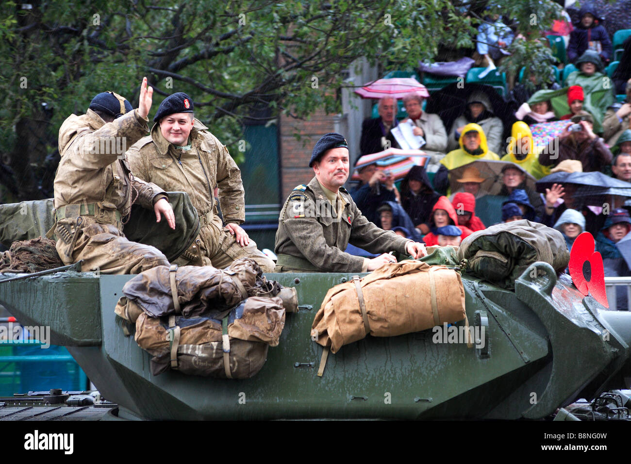 Soldiers and tank at Lord Mayor Parade City of London England Stock Photo