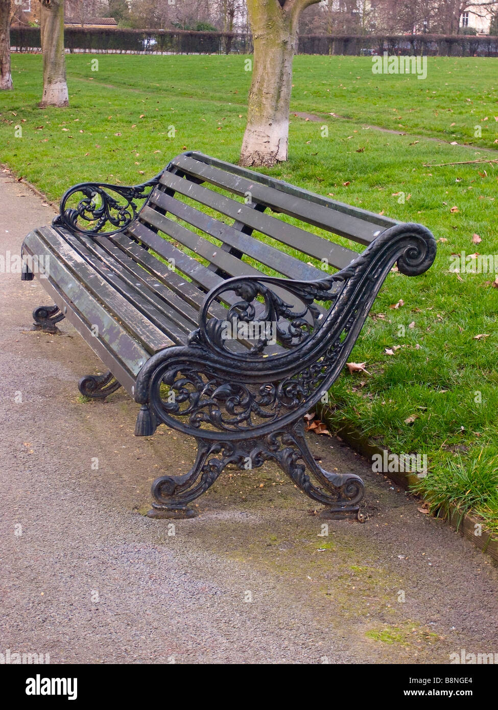Ornate Victorian cast iron park bench in Regent's Park, London, UK Stock  Photo - Alamy
