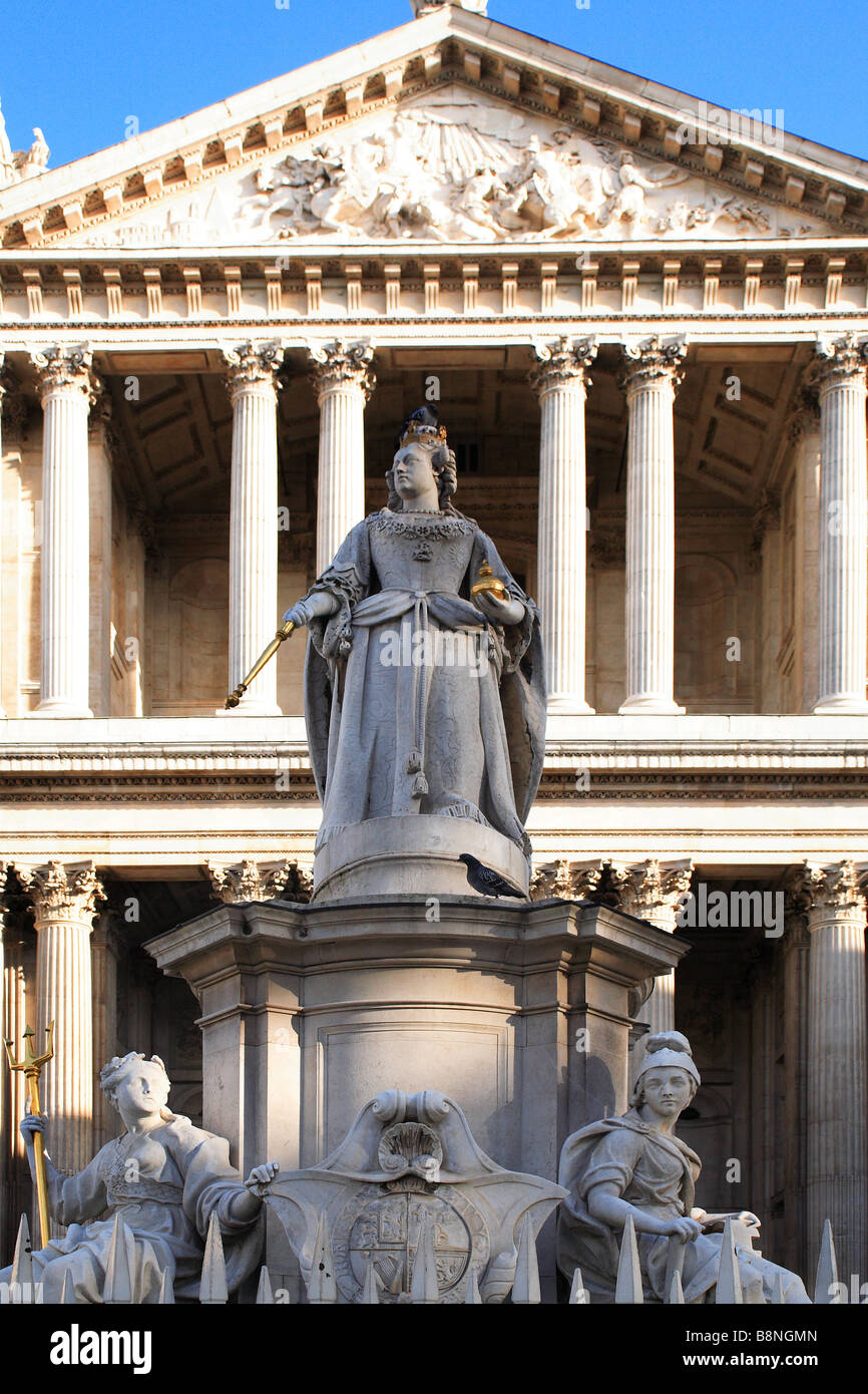 Statue of Queen Anne outside St. Paul's Cathedral City of London