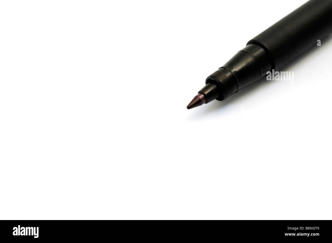 Black fel tip pen on a white background Stock Photo