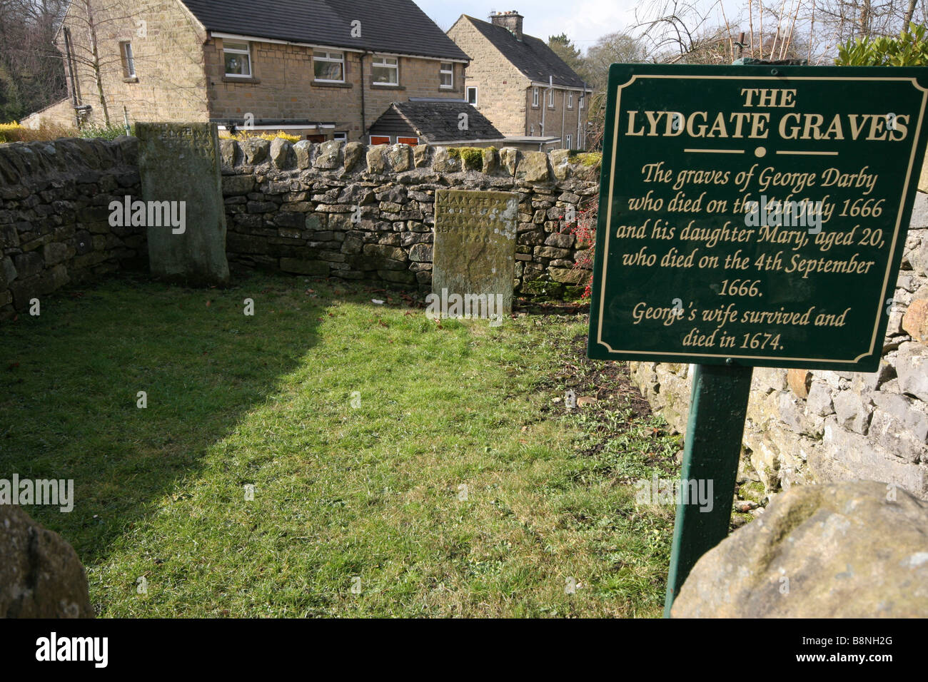 The Lydgate Graves of plague victims in the Black Death village of Eyam Derbyshire Stock Photo