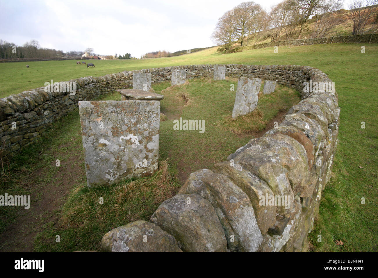 The Riley graves of Black Death plague victims in Eyam Derbyshire Stock Photo