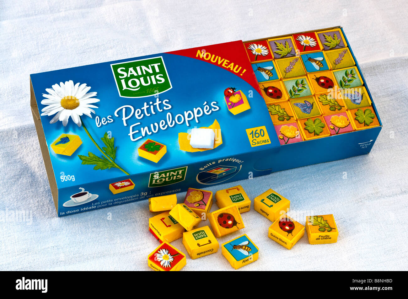 Sugar cube paper wrappers - depicting objects in Nature Stock Photo - Alamy