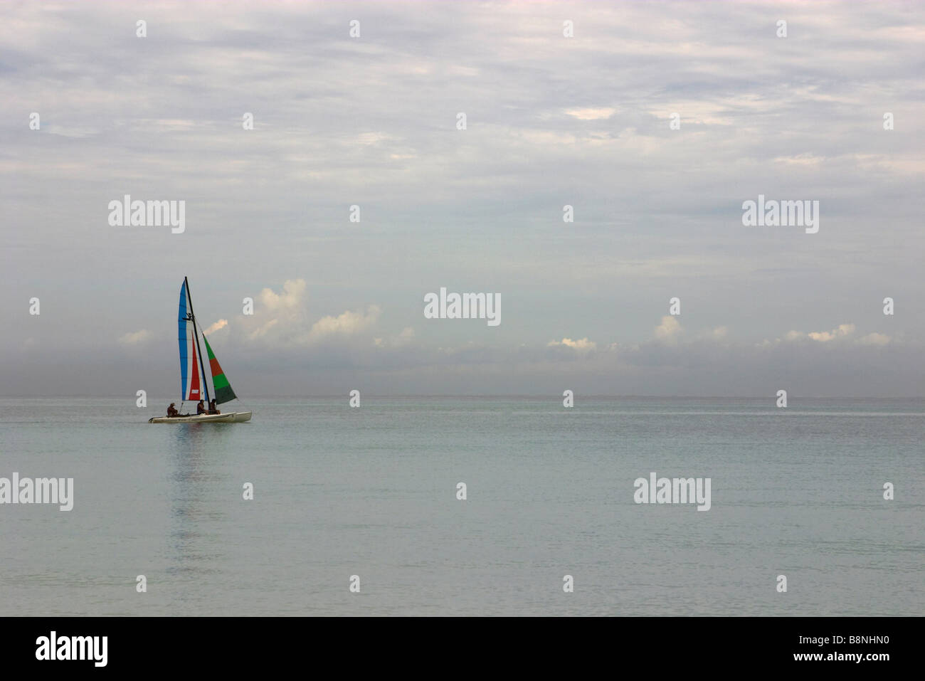 Single sailing pleasure yacht, caribbean sea, cuba Stock Photo