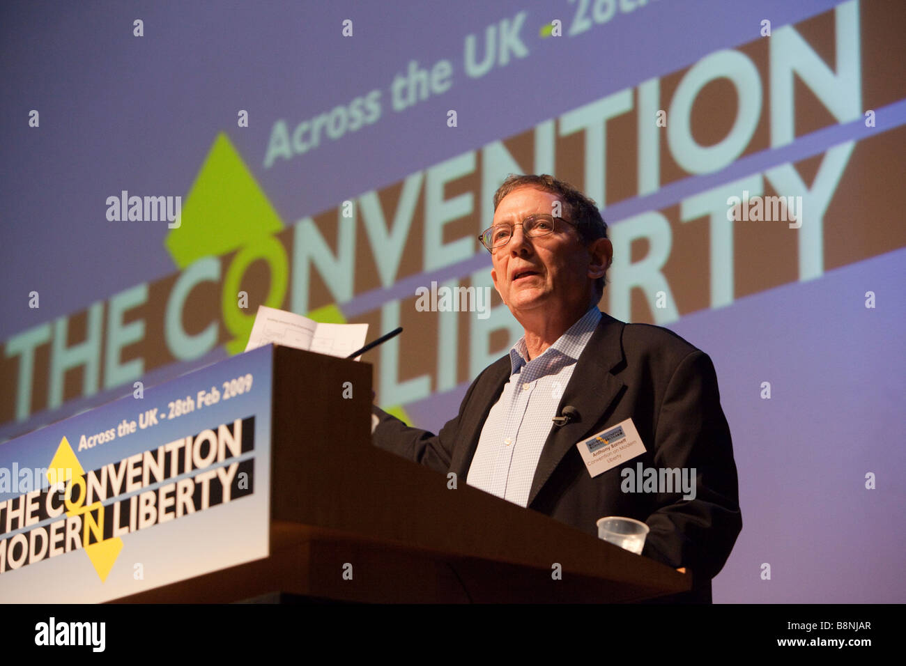 The Convention on Modern Liberty London England 28th February 2009 Anthony Barnett opening the conference Stock Photo