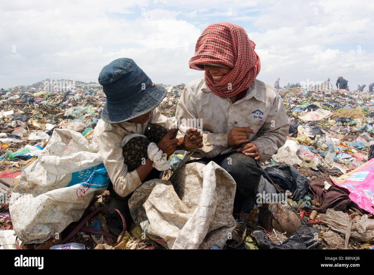 The garbage dump (landfill) in Stung Meanchey district of Phnom Penh in Cambodia Stock Photo