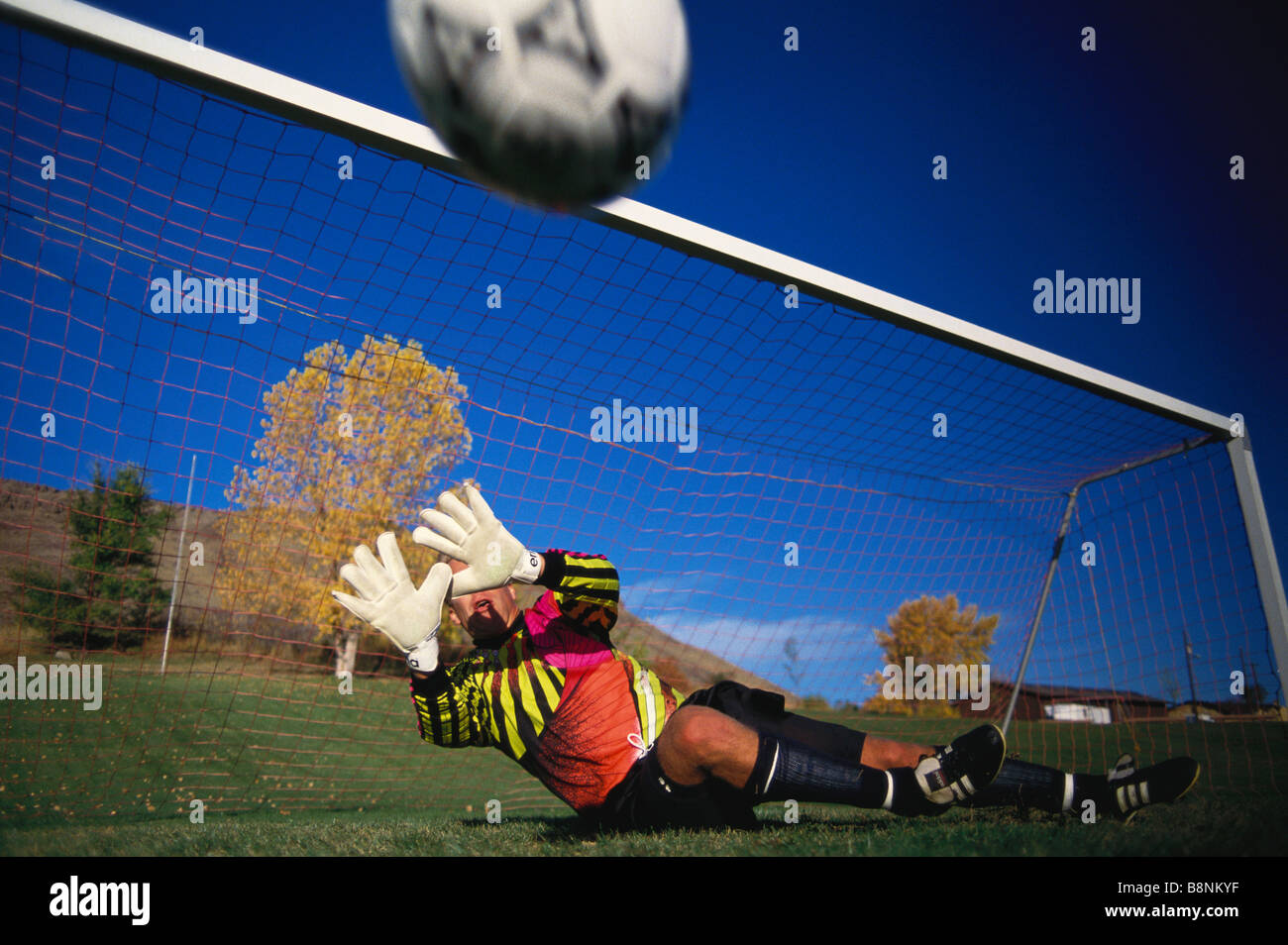 Soccer goalie in action hires stock photography and images Alamy