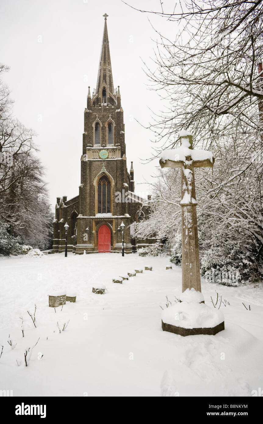 Extreme weather conditions in London on the 2nd of February 2009 Stock Photo