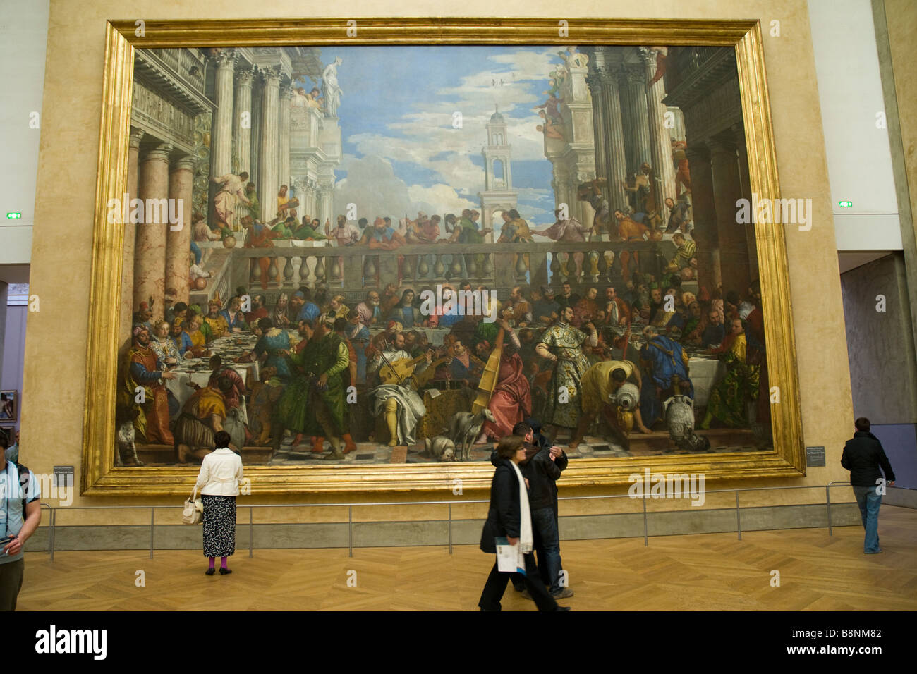 Big Painting of the Last Supper with Jesus at the Louvre Museum Stock Photo