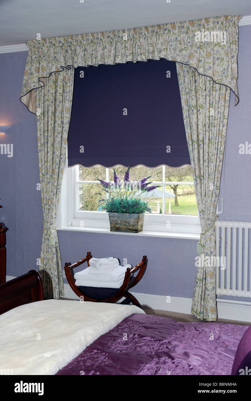 Lilac bedroom Stock Photo
