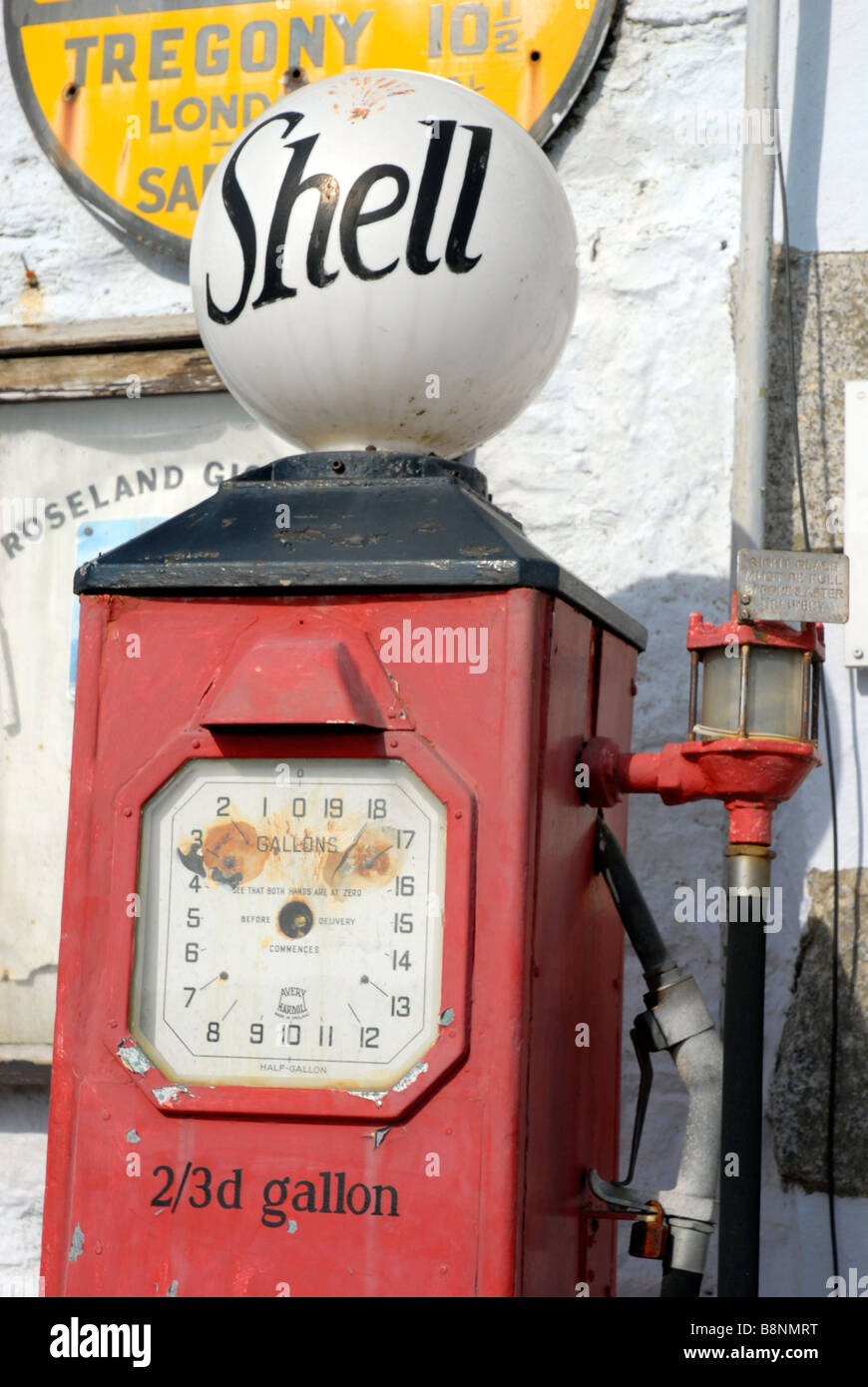 Old Shell petrol pump, Britain UK Stock Photo