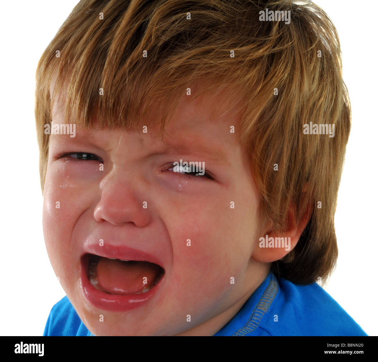 Crying toddler, Crying boy, tears Stock Photo