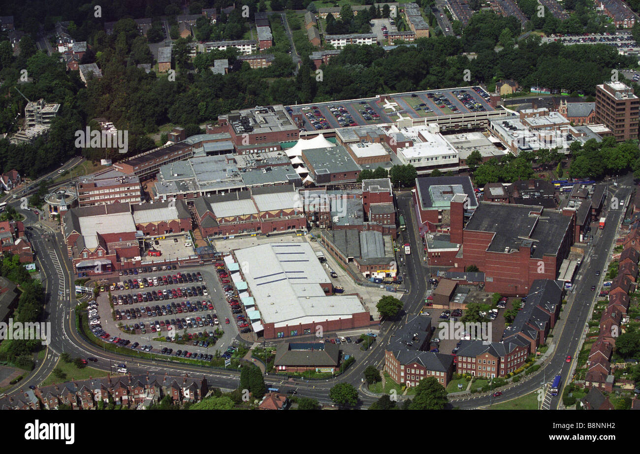 Aerial view of Sutton Coldfield town centre West Midlands England Uk