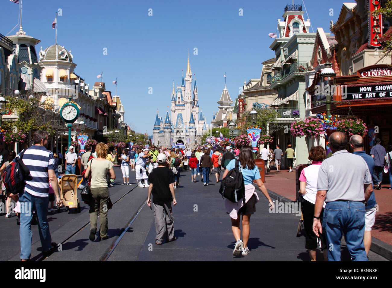Main Street USA, Walt Disney World Magic Kingdom theme park, Orlando, Florida, USA Stock Photo