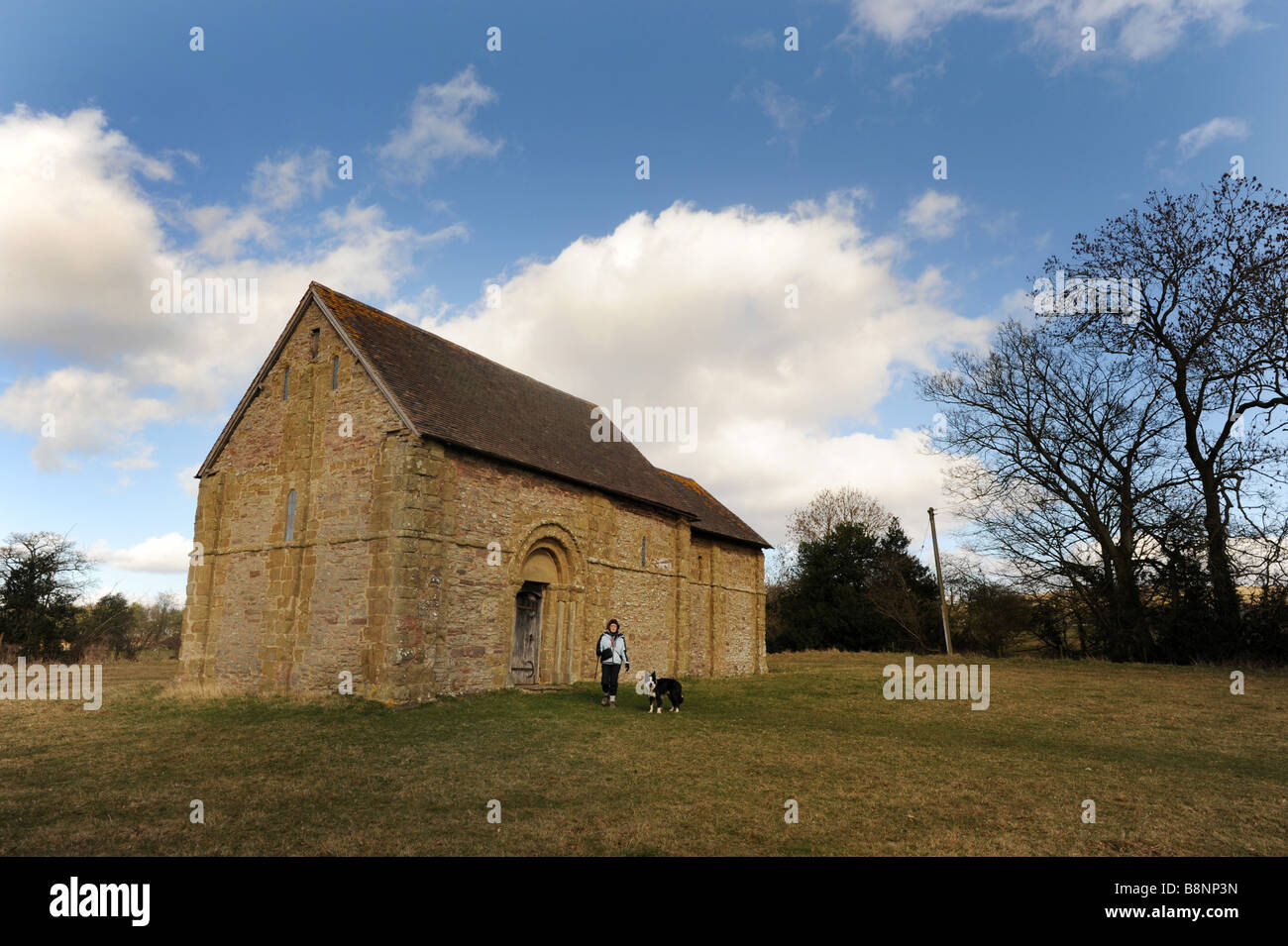 The small isolated Norman chapel at Heath in Shropshire England Uk Stock Photo