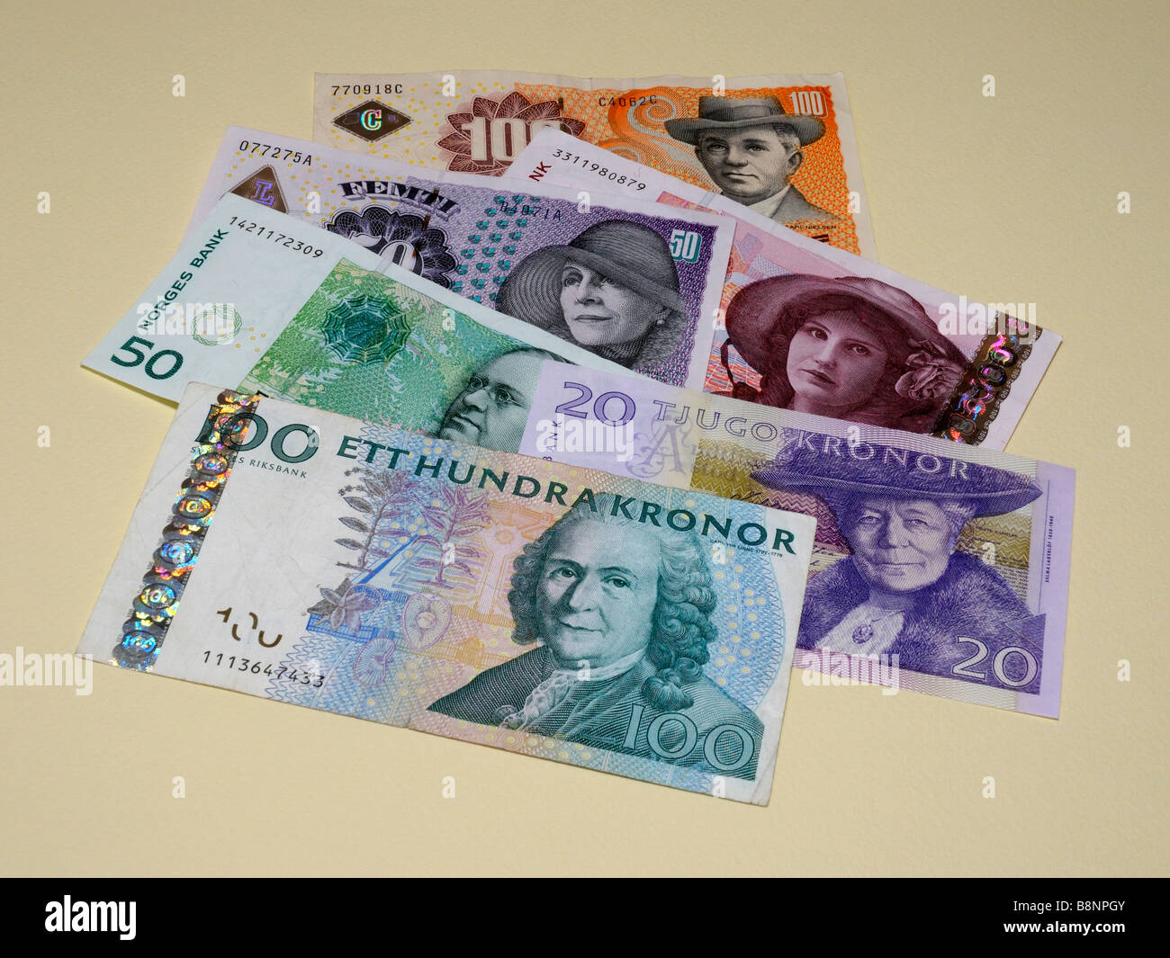 Scandinavian Banknotes Stock Photo - Alamy