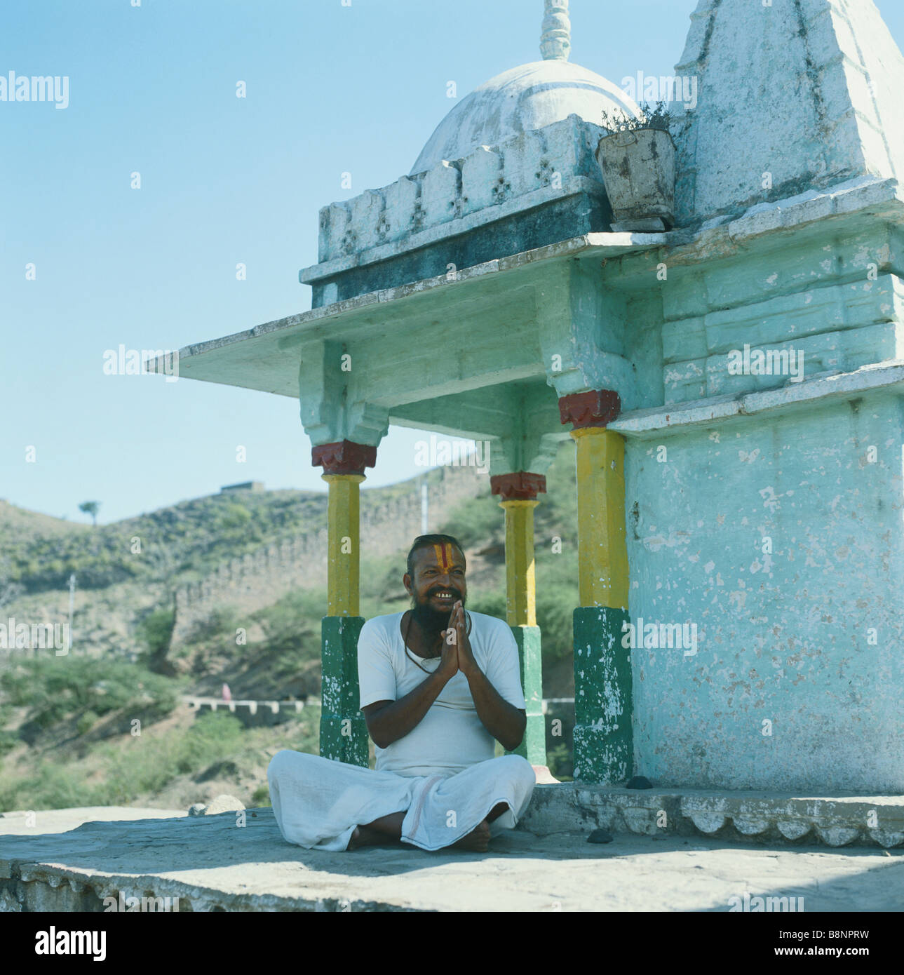 Hindu Priest Bundi Rajasthan India Stock Photo